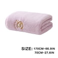 thumbnail image 3 of Soft Fleece Embroidered Bath Towel, Quick Dry Water Absorbent Lint-Free Towel for Home Gym Beach Use,Purple, 3 of 5