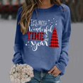 thumbnail image 3 of TIANZEN Women's Long Sleeved Crew Neck Print Lightweight Hoodie Juniors Sweatshirts, 3 of 4