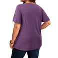 thumbnail image 4 of WellSize Lace Plus Size Women Blouses Casual Tunic Boho Tops Crew Neck Short Sleeve Shirts Trendy Summer Blouses, 4 of 8