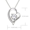 thumbnail image 3 of ALOV Jewelry Sterling Silver Father and Daughter Love Heart Cubic Zirconia Pendant Necklace, 3 of 7