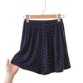 thumbnail image 2 of GigrtiJin Pajamas Shorts for Womens Elastic High Waisted Wide Leg Shorts Baggy Lightweight Comfortable Loungewear Shorts, 2 of 4