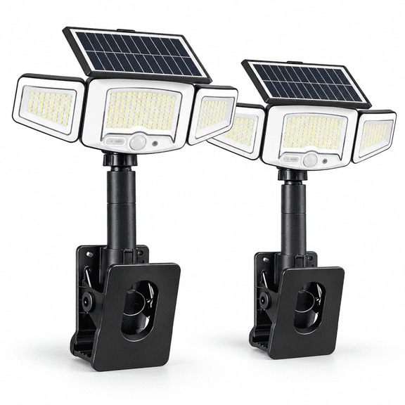 IJIL Solar Lights Outdoor, 2 Pack 231 LED 6500-7000K White SMD Lights 2000mAh Battery ABS PS Housing