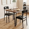 thumbnail image 1 of Small Dining Table Set for 2, Small Kitchen Table and Chairs Set of 2, 3Pcs Dining Room Table Set with 2 Upholstered Chairs, Furniture Set Dinette for Small Place, Apartment, Rustic Brown, 1 of 9