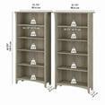 thumbnail image 6 of Bush Furniture Salinas Tall 5 Shelf Bookcase, Set of 2, Driftwood Gray, 6 of 7