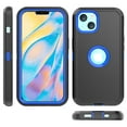 thumbnail image 4 of Xhy Compatible with iPhone 13 Case, Heavy Duty Hard Shockproof Armor Protector Case Cover for iPhone 13 Phone Case (Black+Dark Blue), 4 of 7
