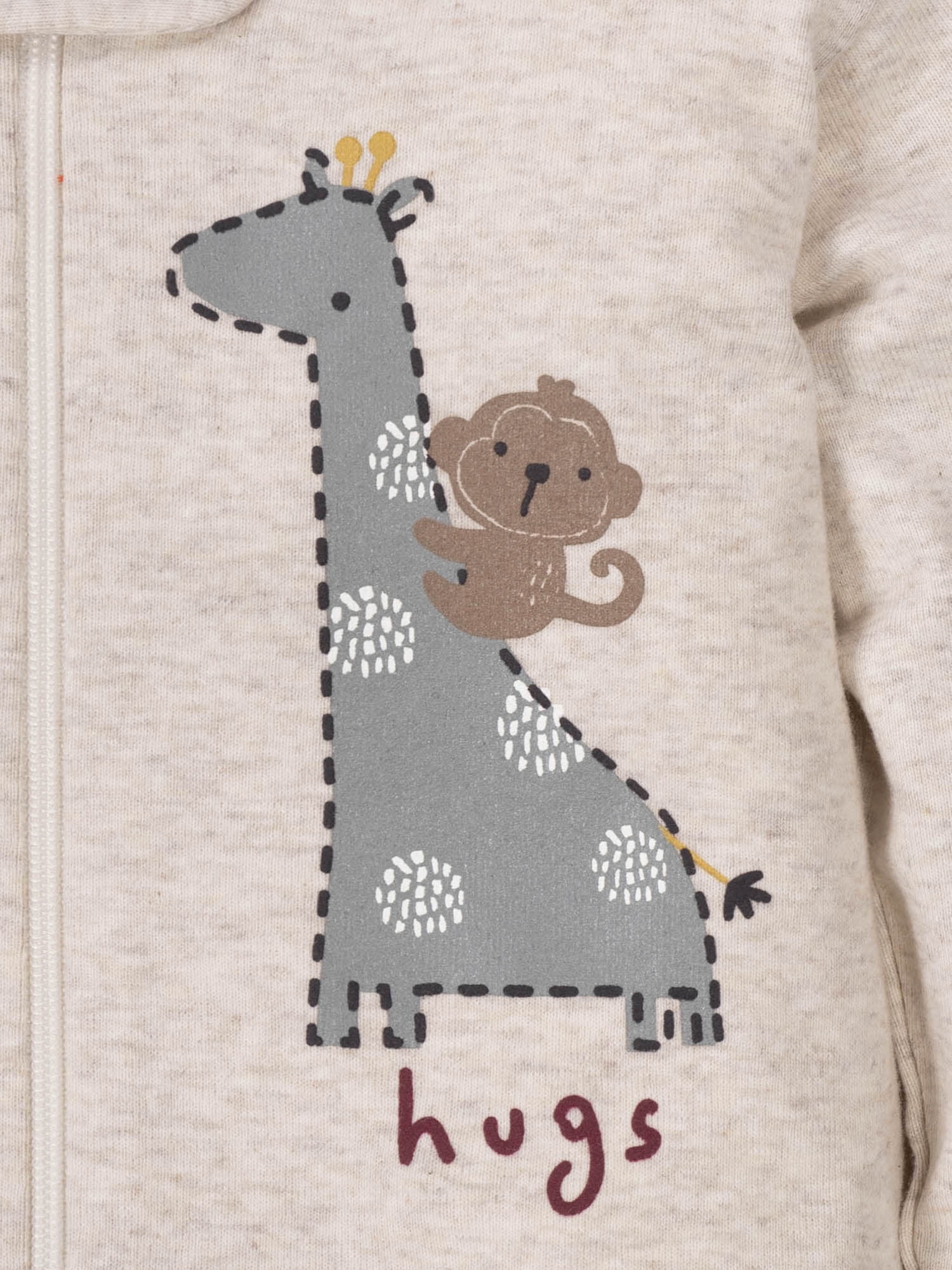 Wonder Nation Baby Neutral Zip Up Sleep ‘N Play Footed Pajamas, 2-Pack, Sizes Newborn - 6/9 Months