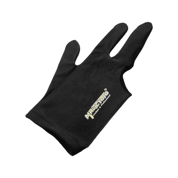 Guante de para hombres y mujeres, guante de billar de 3 dedos, duradero, elástico, transpirable, guantes de billar para mano izquierda y derecha Negro