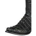 thumbnail image 3 of Men's Caiman Tail Print Cow Leather Cowboy Boots 'El Señor de los Cielos' Black Color 40842, 3 of 5