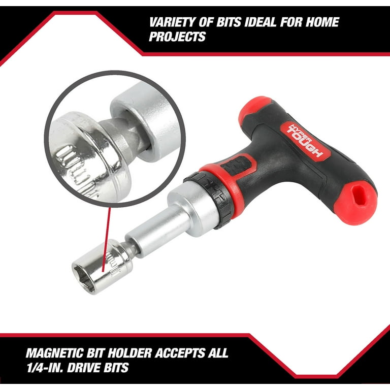 Hyper Tough 59-Piece T-handle Driver and Bit Set in Click Fit Case