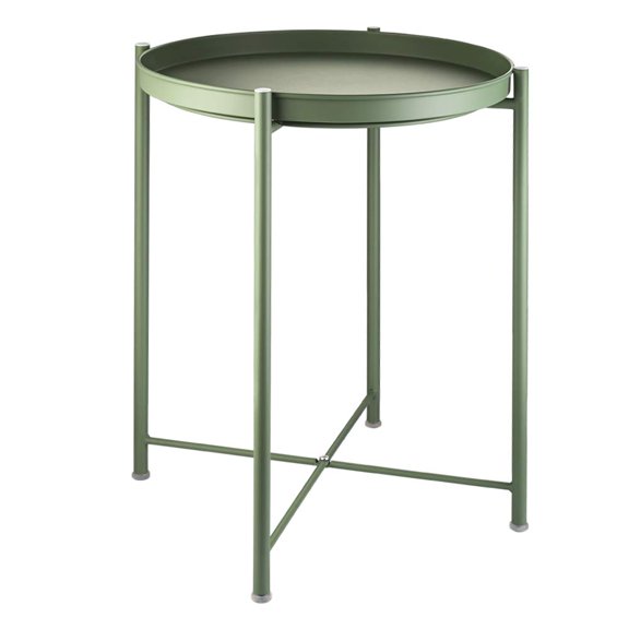 Small Side End Table - Metal Side Table Waterproof Small Sofa Coffee Side Tables Bedroom Indoor Outdoor with Removable Tray for Living Room Bedroom Balcony and Office