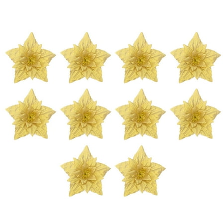 

Firlar (Pack Of 10) 18CM Large Sharp-Angled Christmas Flower Pendant Glitter Powder Clip Need To Be Purchased Separately