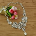 thumbnail image 3 of NUZYZ 3Pcs/Set Rhinestone Butterfly Necklace Crown Earring Bridal Wedding Jewelry Gift, 3 of 7