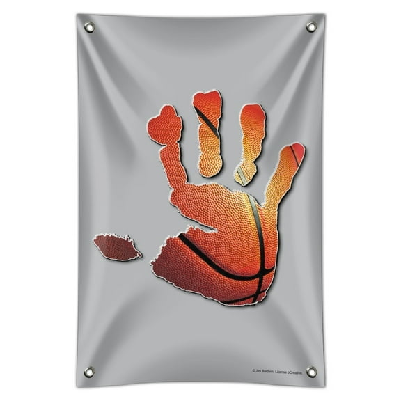 Hand Print Basketball Get a Grip Home Business Office Sign
