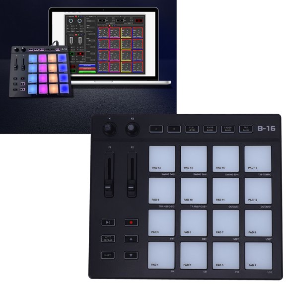 MIDI Controller, Noise Reduction MIDI Drum Pad Lightweight  for Studio