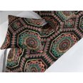 thumbnail image 2 of Ethnic Bed Runner Set, Traditional Style Blossom Inspired Chevron Pattern on Darkened Backdrop, Decorative Bedding Scarf & 2 Pillow Shams for Hotels Homes, King, Black Pale Orange Rose, by Ambesonne, 2 of 3