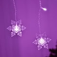 thumbnail image 4 of ZOELNIC Snowflake Window Curtain Lights, 11.5ft 96 LED Snowflake Christmas Lights with 8 Lighting Modes Twinkle Fairy Light for Christmas Tree,Bedroom,House, Holiday,Yard Decoration (Purple), 4 of 6