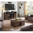 thumbnail image 2 of SinCiDo Living Room Furniture Sets of 3, 75 inch TV Stand, Lift Top Coffee Table, End Table with Charging Station, Farmhouse Decor, 2 of 7