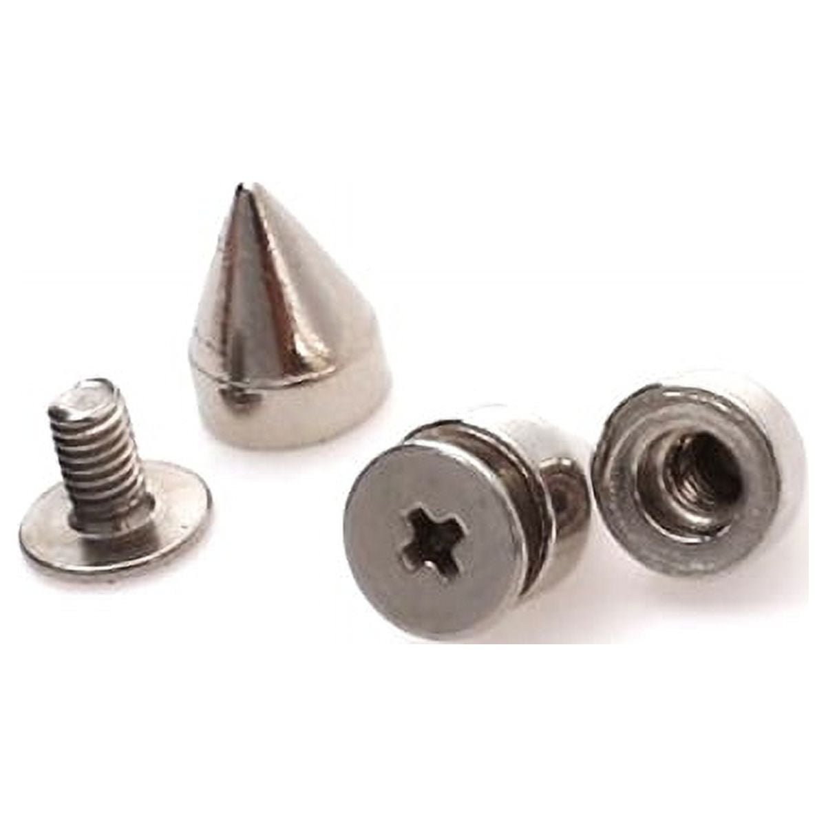 100pcs 12mm Pyramid STUDS Spots Spikes RIVETS Punk Leathercraft