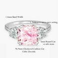thumbnail image 3 of 3 Stone 3.8ctw AAA Cushion Cut CZ Meghan Markle Modern Luxe Royal Engagement Ring with Micro Pave Band, Size 5-10, 3 of 7