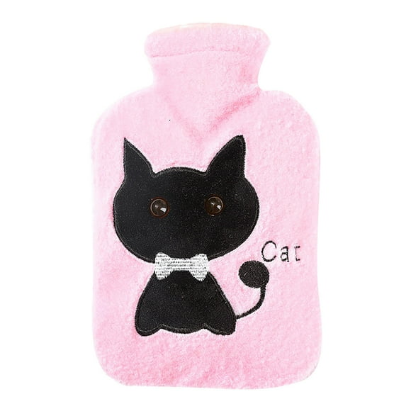 1000ML Rubber Hot Water Bottle Heated & Refreezable Hot & Cold Pack With Knit Lid Hot Water Bottle Cartoon Pattern Microwave Body Warmers