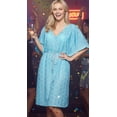 thumbnail image 3 of HAPPY BAY Women's Loose Caftan Mini Loungewear Tunics House Dress 2X-3X Mary Blue_S59, 3 of 3