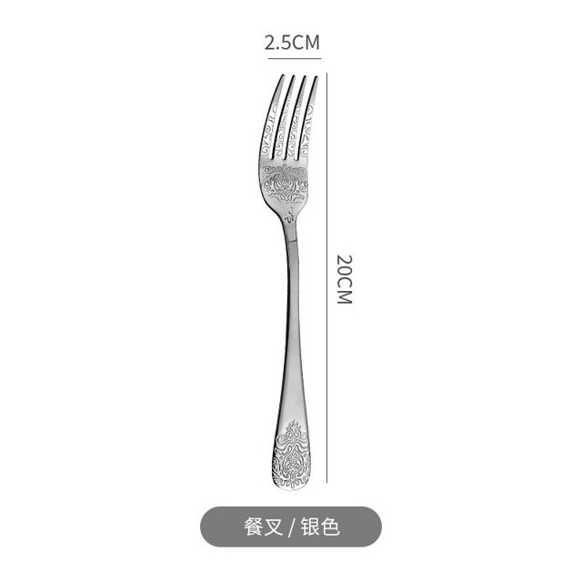Vajilla occidental de acero inoxidable dorado de lujo nórdico, cuchillo de carne y tenedor, cuchara, juego de regalo engrosado Fivean unisex