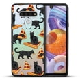 thumbnail image 2 of FINCIBO Slim TPU Bumper + Clear Hard Back Cover for LG Stylo 6 6.8" 2020, Black Cat Love Pizza, 2 of 6