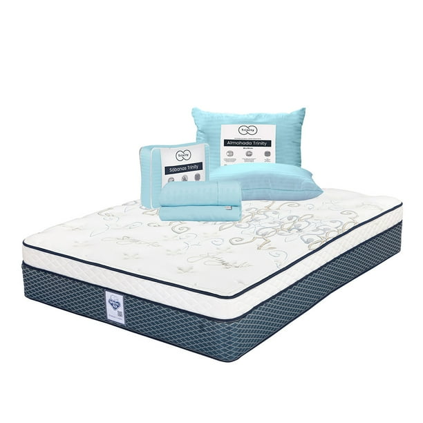 Colchón Matrimonial Cantabria Spring Air + Almohada Trinity + Juego de Sábanas Trinity