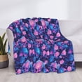 thumbnail image 3 of Yiaed Blue Skull Rose Print Blanket Throw Blanket Soft Cozy Flannel Blanket for Home Bed Sofa Couch Chair-80"x60", 3 of 6