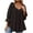 Black, variant on Summer Tops for Womens Shirts Plus Size ClearanceSummer Blouses Juniors Black Women's V-neck Top/shirt Women's Shirt 3/4 Sleeved V-neck Ruffled Top Business Women's 2025 Summer Work Shirt