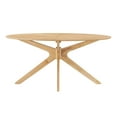 thumbnail image 4 of Modway Crossroads 63" Oval Modern Wood Dining Table with Legs in Oak, 4 of 8