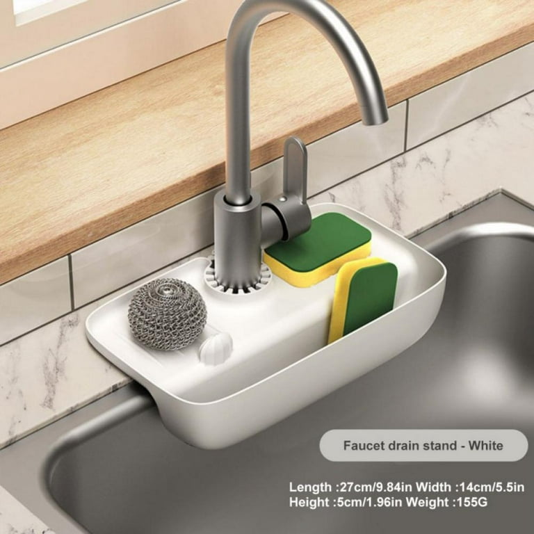 Kitchen Sink Sponge Holder Faucet Caddy - Silicone Dish Sponge Holder for  Kitchen Sink Caddy Sponge Holder Sink Faucet - Kitchen Organizers and
