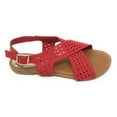 thumbnail image 3 of Victoria K Women's Perforated CrissCross Straps With Side Buckle Sandals, 3 of 5