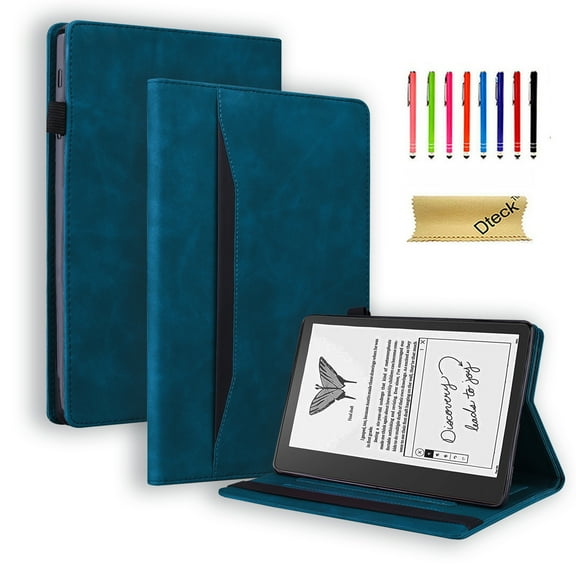 Dteck Folio Case for Kindle Scribe (2022 Release) 10.2 Inch - PU Leather Wallet Flip Stand Cover with Card Slots,Blue