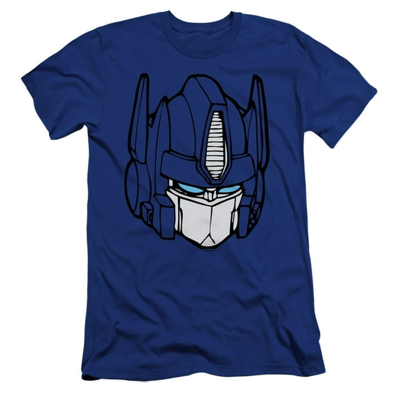 Transformers Optimus Head HBO S/S Adult 30/1 T-Shirt Royal Blue