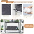 thumbnail image 2 of Porch Swing Cushions,Outside Benches Cushion with Backrest,Thicken Swing Cushions 2/3 Seater Replacement,2-Year Fade Resistant & Waterproof Cushions for Patio,Outdoor（Dark grey，60in）, 2 of 5