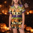 thumbnail image 2 of UAYOTSE Button‑Down Satin Pjs for Girls, Collared Short‑Sleeve Top and Sleep Shorts, Lightweight Kids Sleep Set for Daily and Holiday Moments Size 2-3 Years, 2 of 6