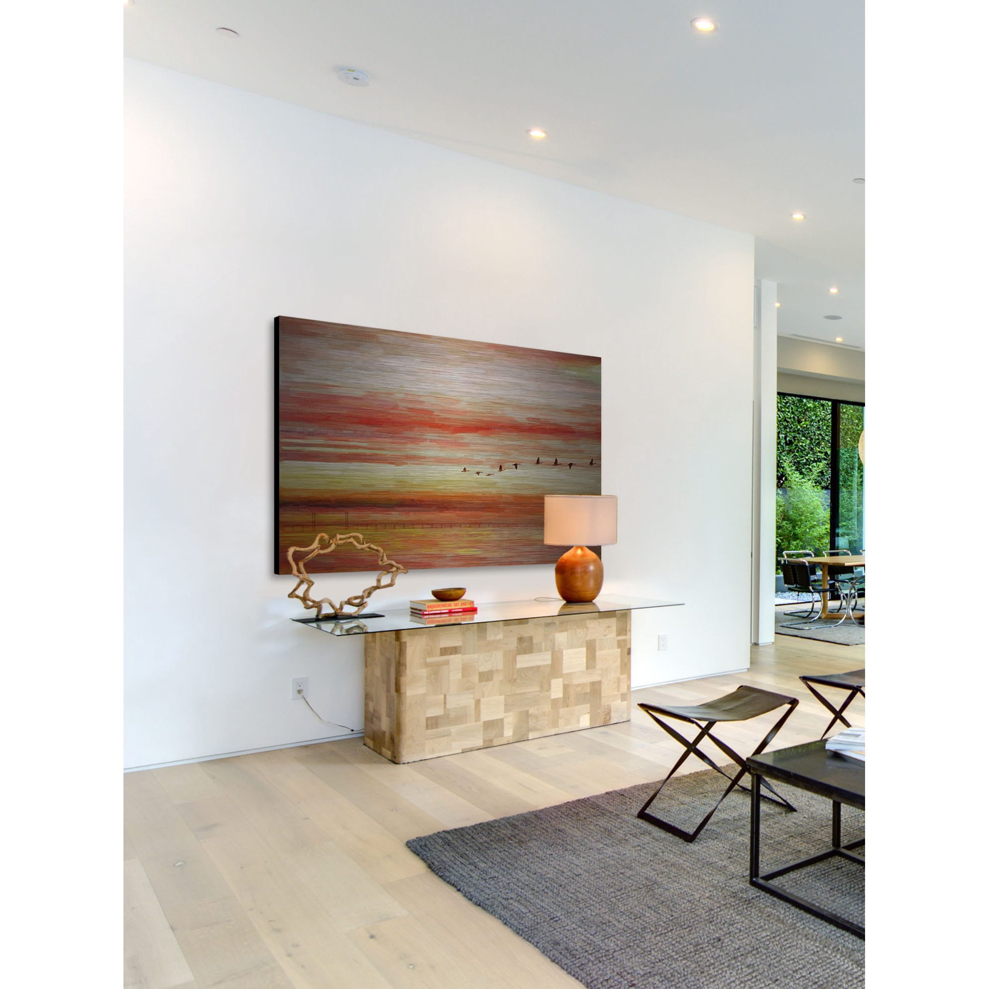 Parvez Taj  'Flying South' Painting Print on Brushed Aluminum 24 x 16