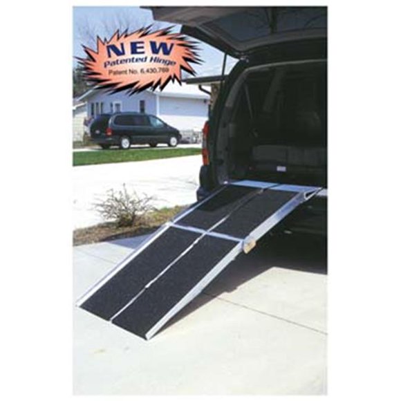 Prairie View Industries 6-ft x 30-in Portable Multifold Reach Wheelchair Ramp 800 lb. Weight Capacity Maximum 12-in Rise
