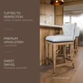 thumbnail image 3 of Maven Lane Hugo 31" Bar Height Barstool with Low Back in Weathered Oak Finish with Sand Color Fabric Upholstered Seat, Set of 4, 3 of 6