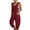 Wine, variant on WREESH Womens Baggy Overalls Fashion Summer Solid Color Casual Sleeveless Suspender Jumpsuit Wine