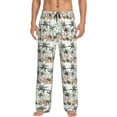 thumbnail image 2 of Kdxio Flamingo Palm Trees Print Men's Sleep Pajama Pant Lounge Pants with Pockets, 2 of 8