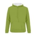 thumbnail image 3 of MIASHUI Women's Plus Size Pullover Hoodie with Drawstring & Pocket, Winter Long Sleeve Loose Fit Casual Sweatshirt, Solid Color Hooded Top Green,M, 3 of 3