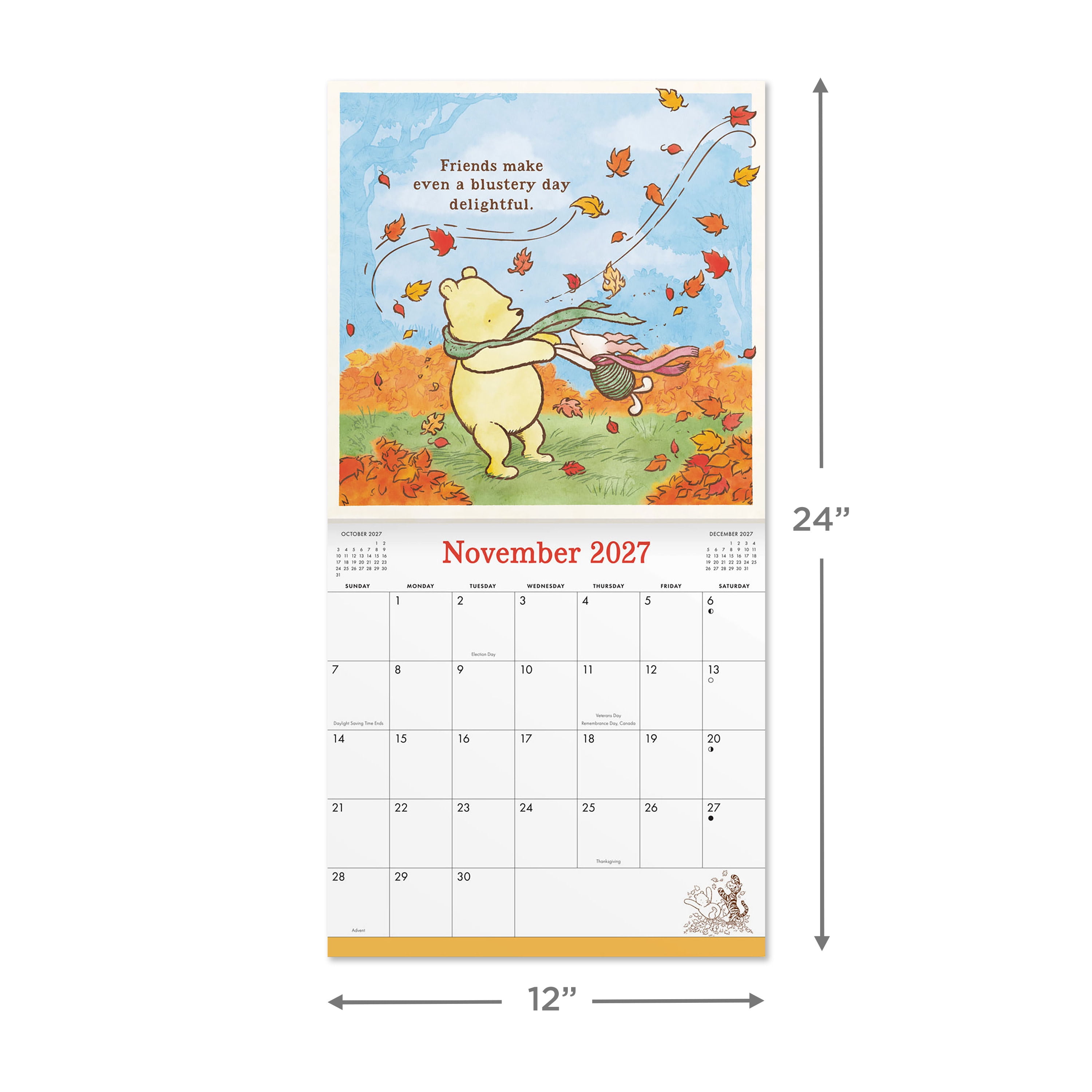 2027 Winnie the Pooh 12x12 January-December Gridded by DaySpring