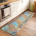 thumbnail image 2 of Runner Rug 2'x6', Jellyfish Coastal Washable Non-Slip Hallway Runner Rugs, Summer Nautical Starfish Coral Brown Anchor Bedside Rugs Floor Mats Carpet Runners for Kitchen Bathroom Laundry Room, 2 of 8