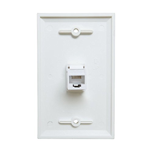 1 Port Wall Plate ESYLink Single Gang Cat6 RJ45 Cable Cover Plate Female to