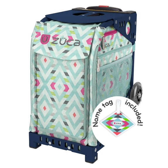 Zuca 18" Sport Bag - Chevron with Flashing Frame (Navy Frame)