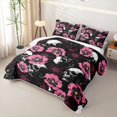 thumbnail image 3 of Manfei Cartoon Skull Quilt King,Cute Halloween Pumpkin Face King Coverlet Set,3pcs,1 Bedspread and 2 Pillowcases, 3 of 7