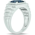 thumbnail image 2 of Dazzlingdaimonds Jewels 3.00 Ct Princess Cut Topaz & Diamond Engagement Wedding Thanksgiving Christmas Band Pinky Ring 14K White Gold Plated 925 Sterling Silver For Men's -6, 2 of 4