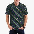 thumbnail image 1 of Fotbe Mardi Gras Strings of Beads Camiseta Polo de Golf para Hombre con Estampado – Camisa Deportiva Transpirable con Cuello Abotonado-4X-Large, 1 of 6
